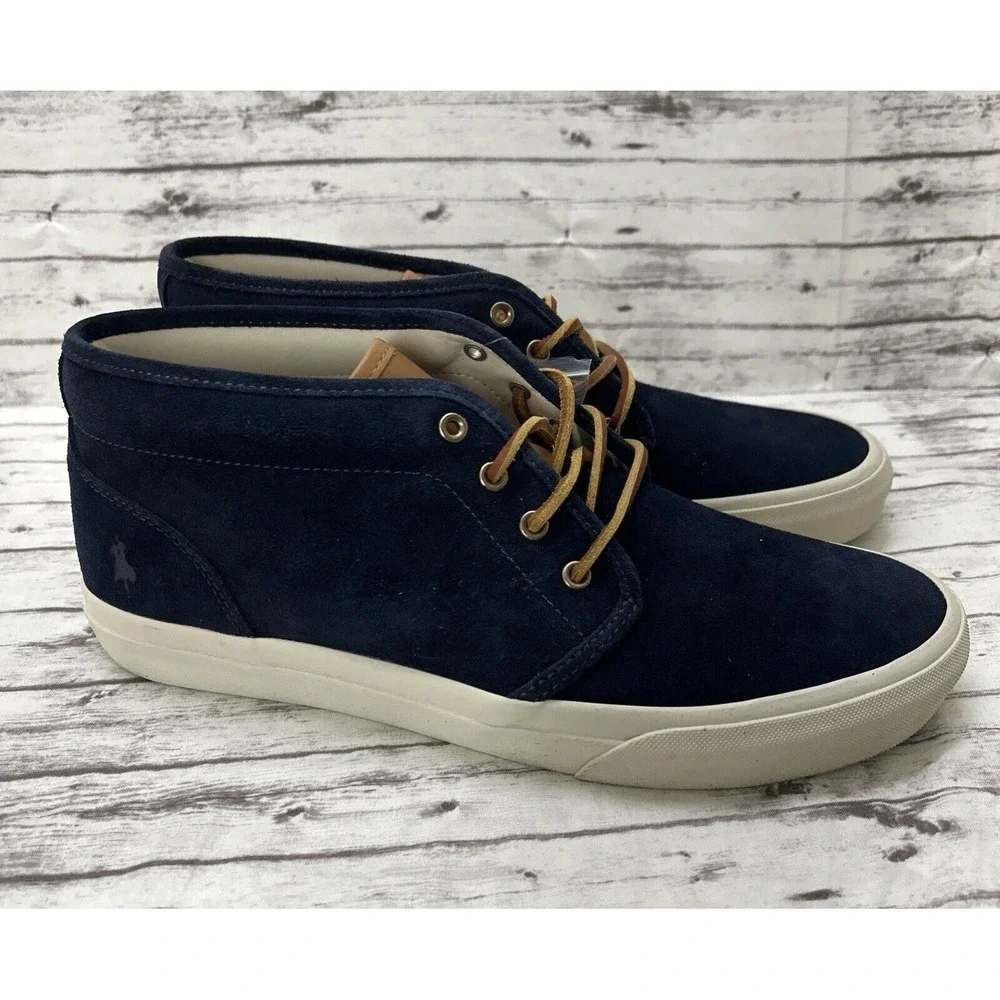 Polo Ralph Lauren Keaton Suede Chukka Boot Sneaker Men's 11.5 Navy Blue NWOB